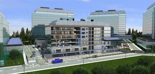 VIZ Graphics - Office Campus 3D Cutaway Rendering