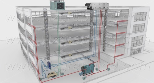 VIZ Graphics - Complex Air Detailing Cutaway Rendering