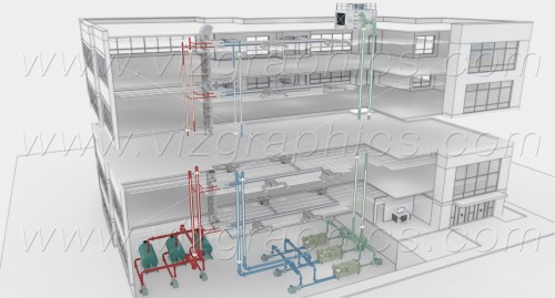 VIZ Graphics - Water Cooled Detailing Cutaway Rendering
