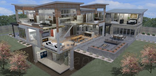 VIZ Graphics - Panasonic House Cutaway Rendering