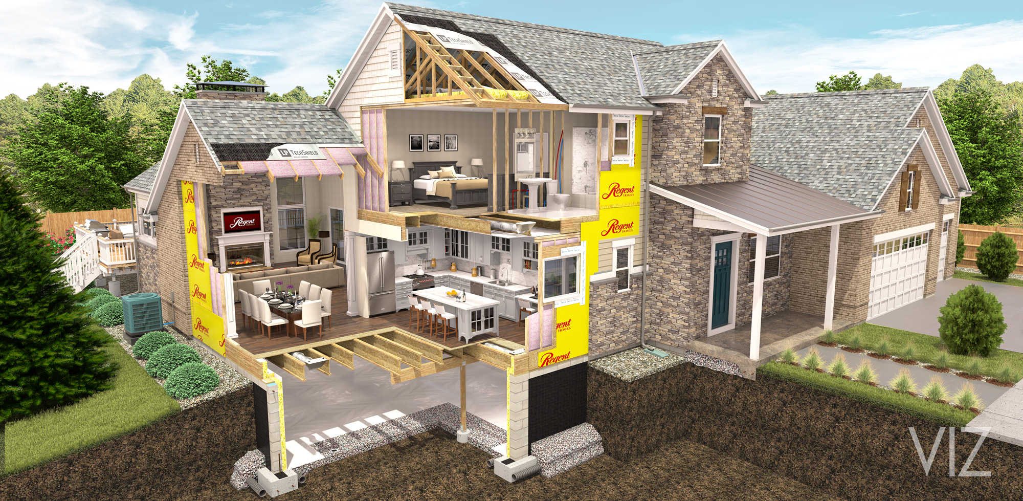 3d House Rendering | 3D Cutaway rendering | cutaway | cutaway rendering
